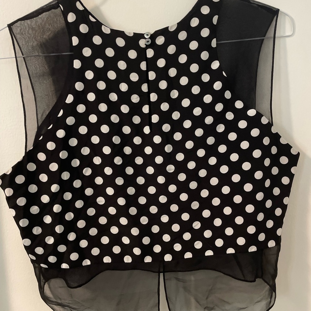 Enno Silk Polka Dot Crop Top by Elizabeth and James Size L - Picture 2 of 7